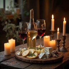 white wine and cheese