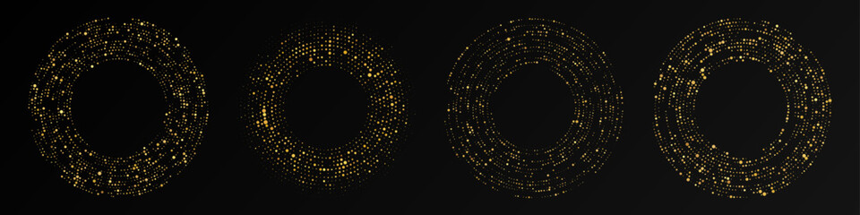 Abstract gold glowing halftone dotted background