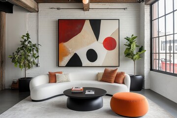 Minimalist Japandi Style Interior Design of a Contemporary Living Room