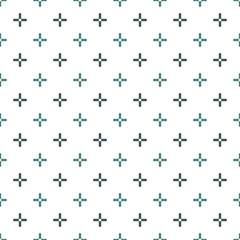 Modern minimalist abstract background. Seamless pattern with bright crosses. Repeated pluses motif. Simple geometric ornament. Kids wallpaper. Digital paper, textile print, page fill. Vector