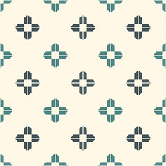 Obraz premium Outline minimalist seamless pattern with stylized repeating flowers. Simple geometric ornament. Modern stylish floral texture. Scrapbook digital paper, textile print, page fill. Vector illustration