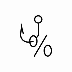 linear hook with cargo icon sign vector