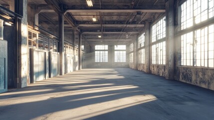 Light-filled Industrial Interior with Large Windows