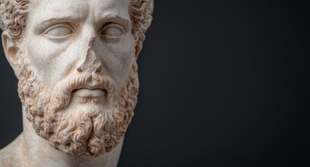 Obraz premium Closeup of an ancient marble statue head