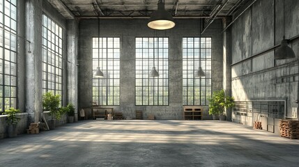 Spacious Industrial Loft with Large Windows