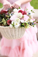Floral Basket of Real Flowers