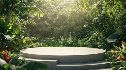 Serene Nature Stage in Lush Green Environment