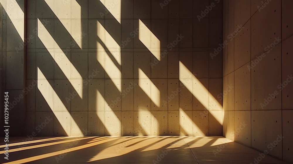 Aufkleber abstract shadow patterns on a minimalistic wall