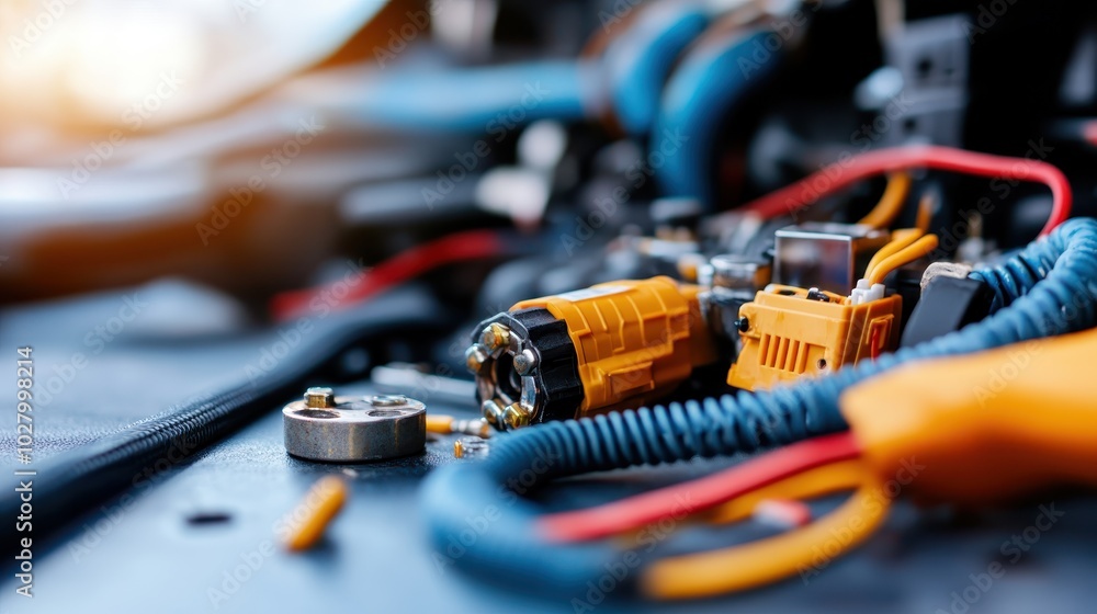 Poster detailed view of mechanical wiring and components, including a turbine wheel, showcasing intricate e