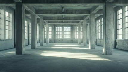 Empty Industrial Space with Natural Light