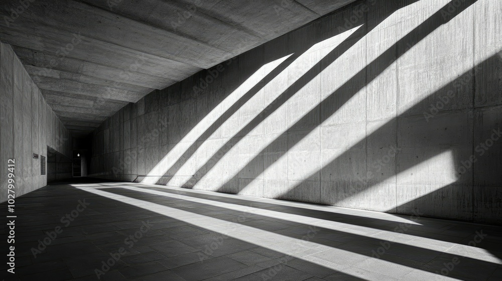 Aufkleber light and shadow play in minimalist architecture
