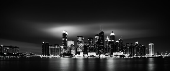 Cityscape Black and White Photo