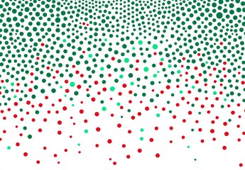 a Christmas Tree Decorated with Green and Red Dots on a Clean White Background.

