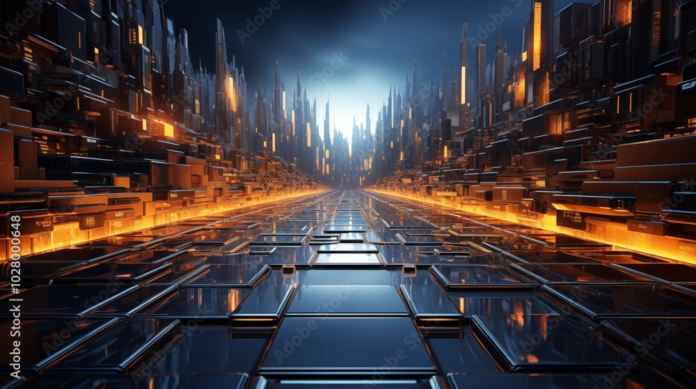 Wall mural ultra futurist tech abstract background.