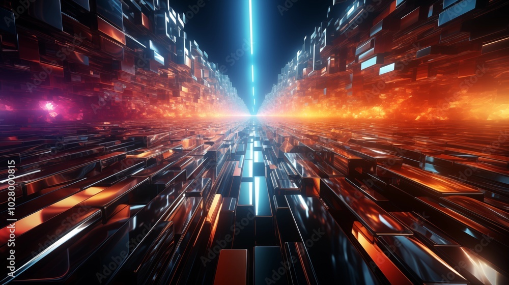 Wall mural ultra futurist tech abstract background.