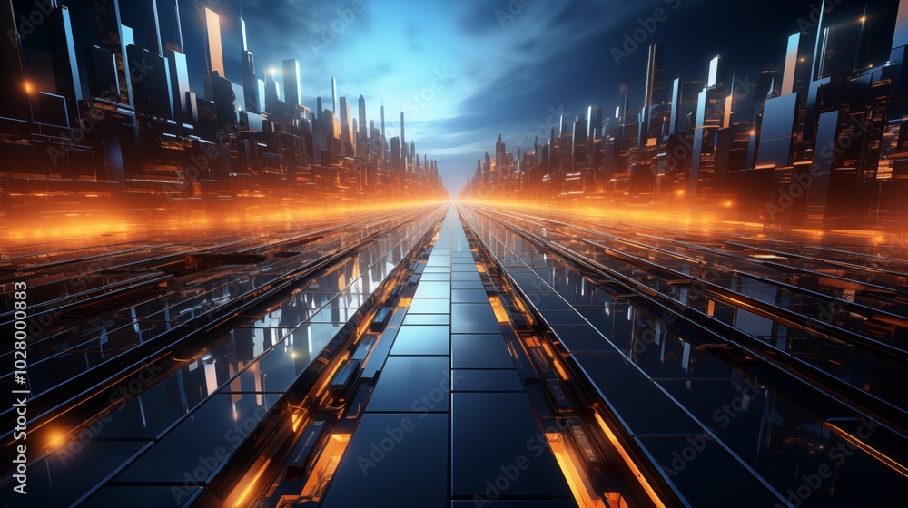 Wall mural ultra futurist tech abstract background.
