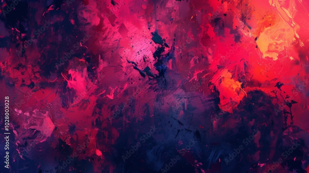 Poster Abstract background full of red and blue brushstrokes creating a vibrant and dynamic composition