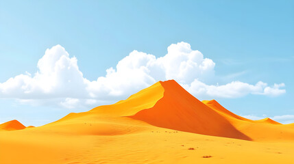 Majestic Orange Sand Dune With Clouds in the Sky
