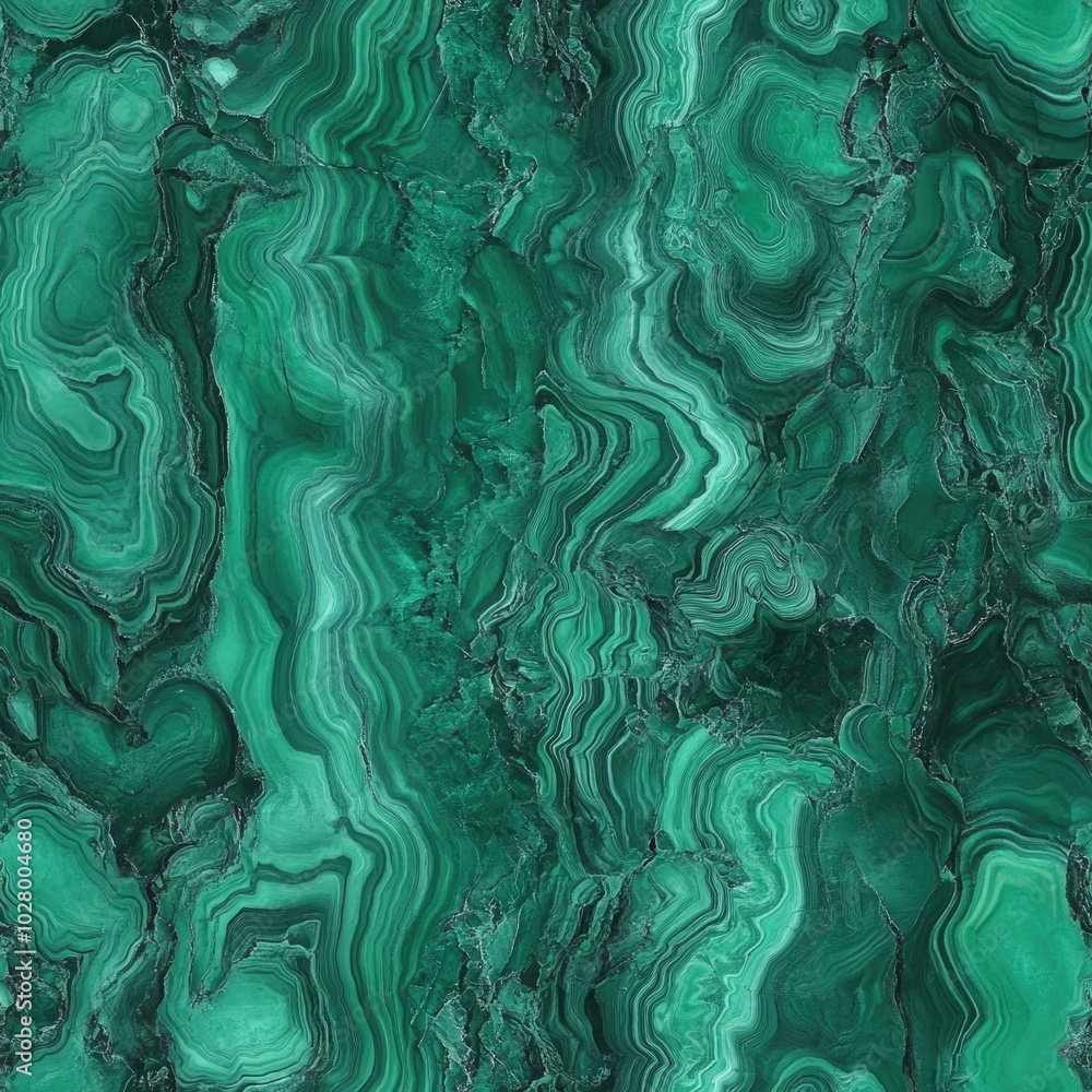 Poster seamless malachite texture with intricate patterns