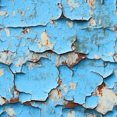 Obraz premium seamless metal texture with peeling blue paint and deep scratches