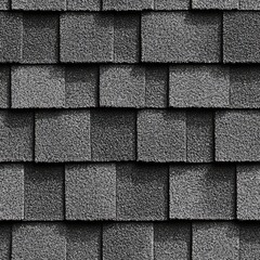 Photo of a seamless roof tile texture with gray concrete tiles