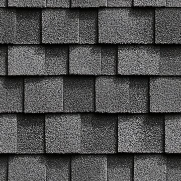 Photo of a seamless roof tile texture with gray concrete tiles