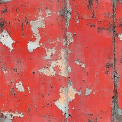Fototapeta premium Photo of a seamless scratched metal texture with chipped red paint