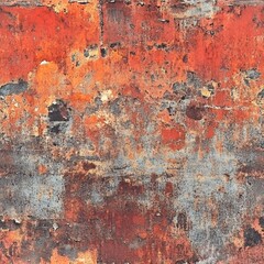 Obraz premium Photo of a seamless scratched metal texture with chipped red paint