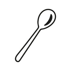 Hand drawn small teaspoon. Kitchen utensils doodle illustration