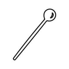 Hand drawn small teaspoon. Kitchen utensils doodle illustration