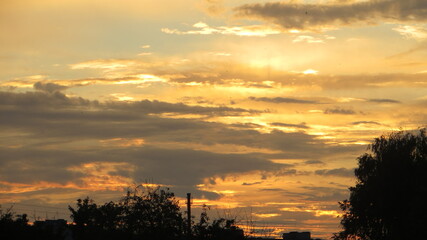 Fototapeta premium sunset in the city
