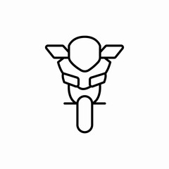 front view moto icon sign vector