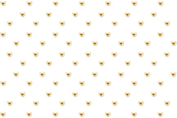 ハートマークが入った小さなハートの形をした板が並ぶパターン素材