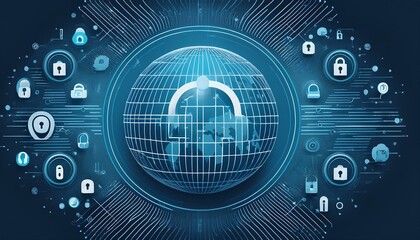 Obraz premium global network security 
