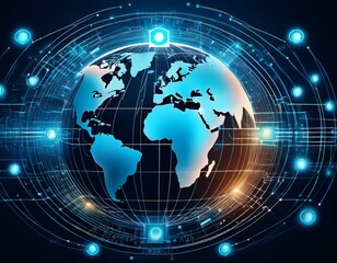 Naklejka premium global network security