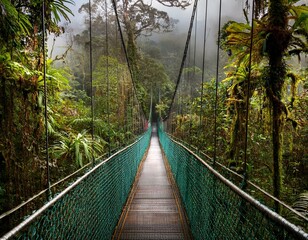 hanging bridge in a cloud forest monteverde reserva biologica bosque nuboso monteverde puntarenas costa rica central america