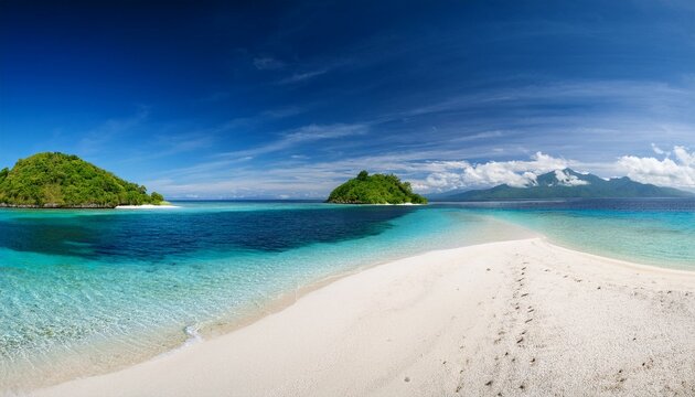 mahoro island white sand beach with masare and pahepa islands beyond mahoro siau sangihe archipelago north sulawesi indonesia