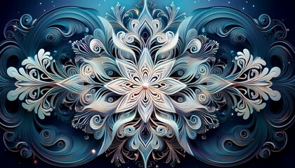 snowflake background with whimsical swirls