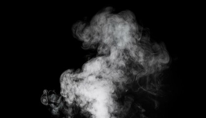 steam smoke vapor isolated on black background smoke steam spray abstract vaporing water texture of cold mist hot vapor fog effect closeup black screen hot food drink overlay using