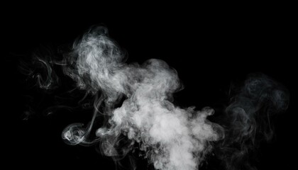 steam smoke vapor isolated on black background smoke steam spray abstract vaporing water texture of cold mist hot vapor fog effect closeup black screen hot food drink overlay using