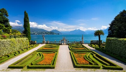 the gardens of borromeo palace isola bella lake maggiore verbania district piedmont italian lakes italy