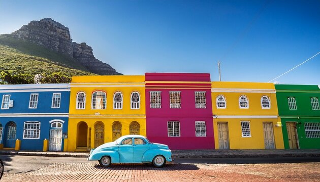 vintage car bo kaap historical colorful center of cape malay culture cape town
