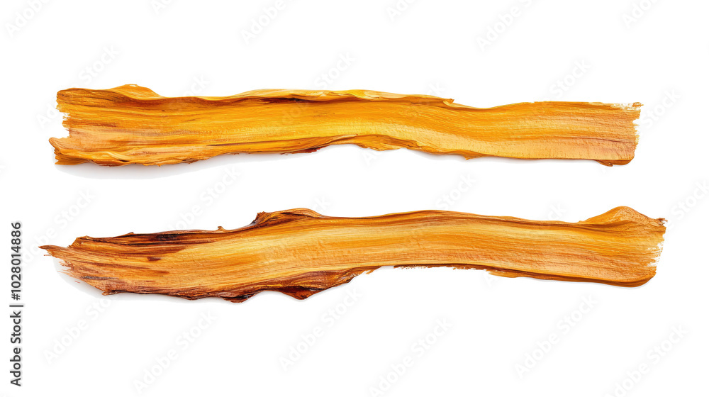Poster golden paint strokes collection set isolated on a white background generative ai