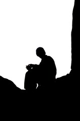 Man Silhouette Contemplating