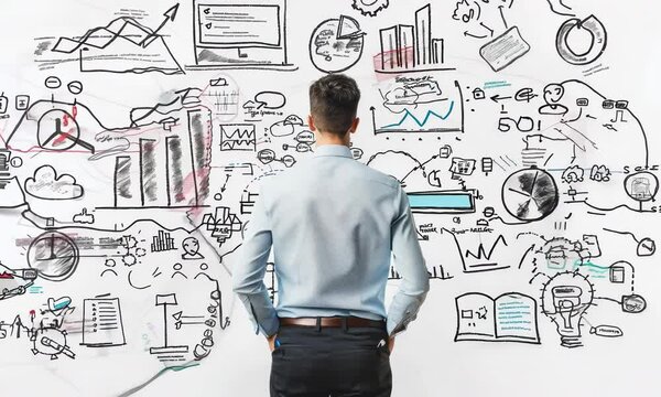 Brand strategist develops concepts for effective marketing strategies in modern business