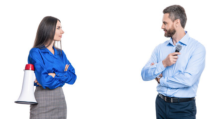 business man promoter has idea. business advertisement. advertisement concept. business idea...