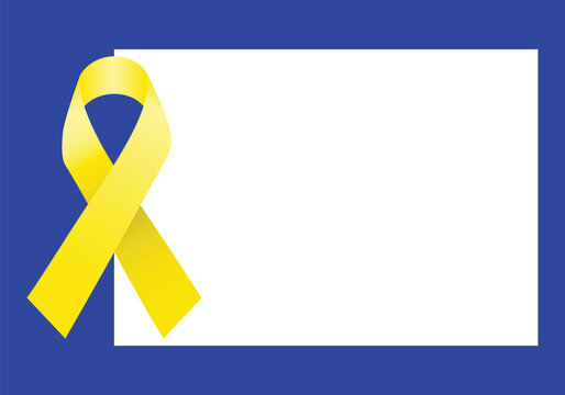 Yellow Ribbon, a symbol for the fight to return hostages held by Hamas in Gaza. Empty text space, design poster banner template