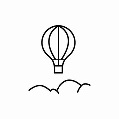 hot air balloon with clouds icon sign vector