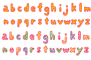 Lowercase character set of character materials and alphabets