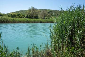 The mouth of the river Acheron at Ammoudia village, Epirus, Greece